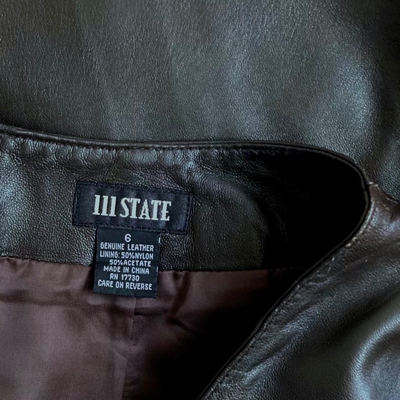 111 STATE Brown Leather Skirt - Picture 4 of 4